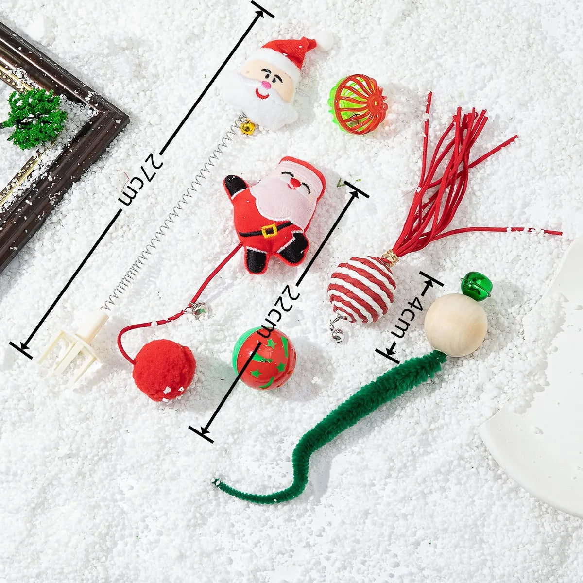 Cat Toy Cat Teaser Sticks Christmas Cat Toy Set New Product Cat Fun Stick Bell Ball Fun Interactive Pet Supplies