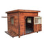 Large new solid wood kennel outdoor waterproof dog house with mat and cold-proof pet dog cage carbonized golden retriever woo