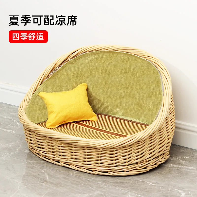 Bold rattan kennel universal in all seasons, winter warm   dog house