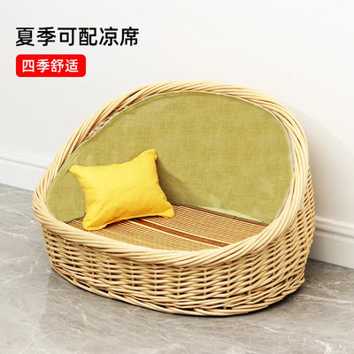 Bold rattan kennel universal in all seasons, winter warm   dog house