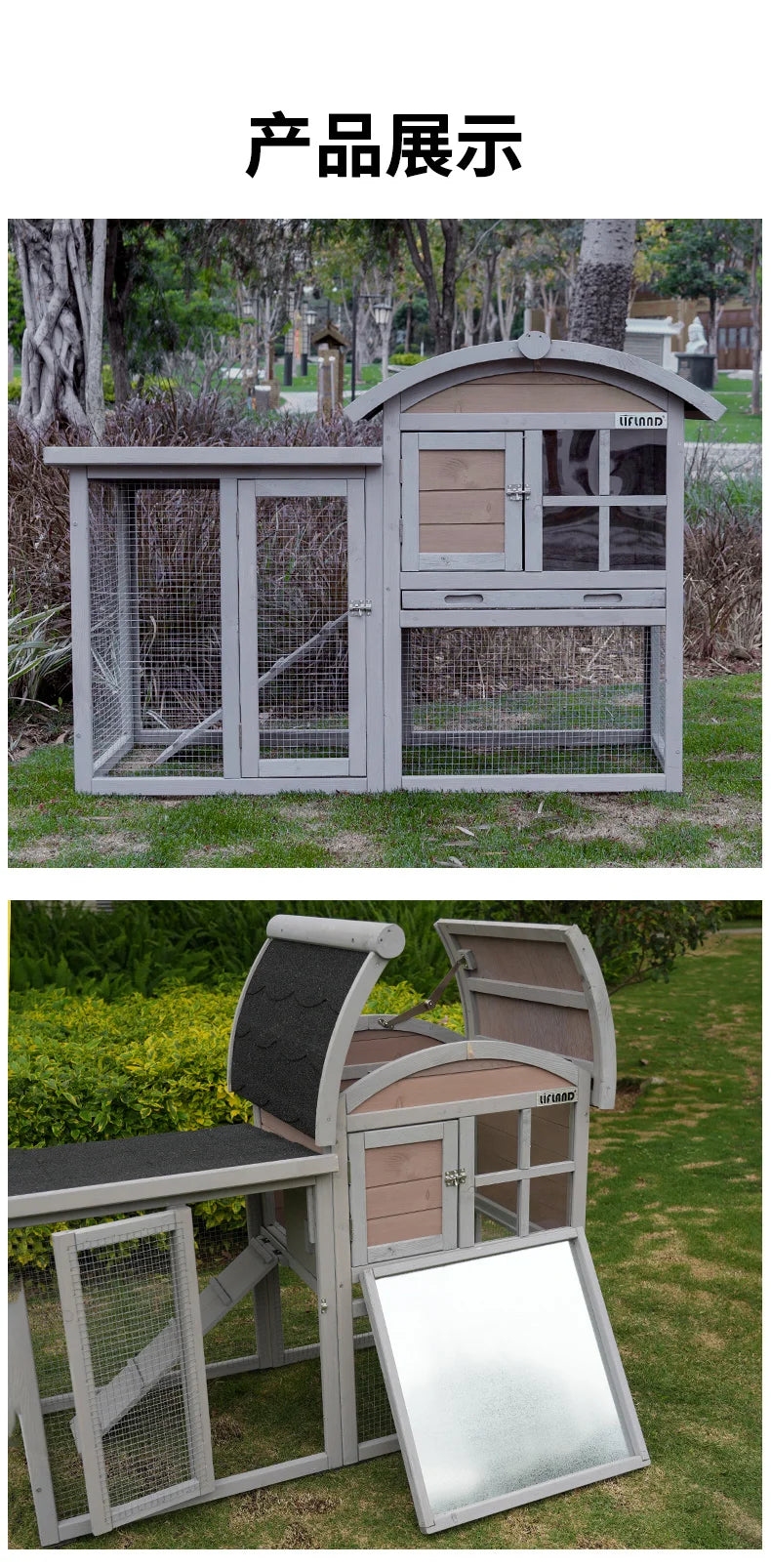 Rabbit Cage Extra Large Small Rabbit Cage Pet Rabbit Housing Outdoor Household Solid Wood Double decker Villa Breeding Cage