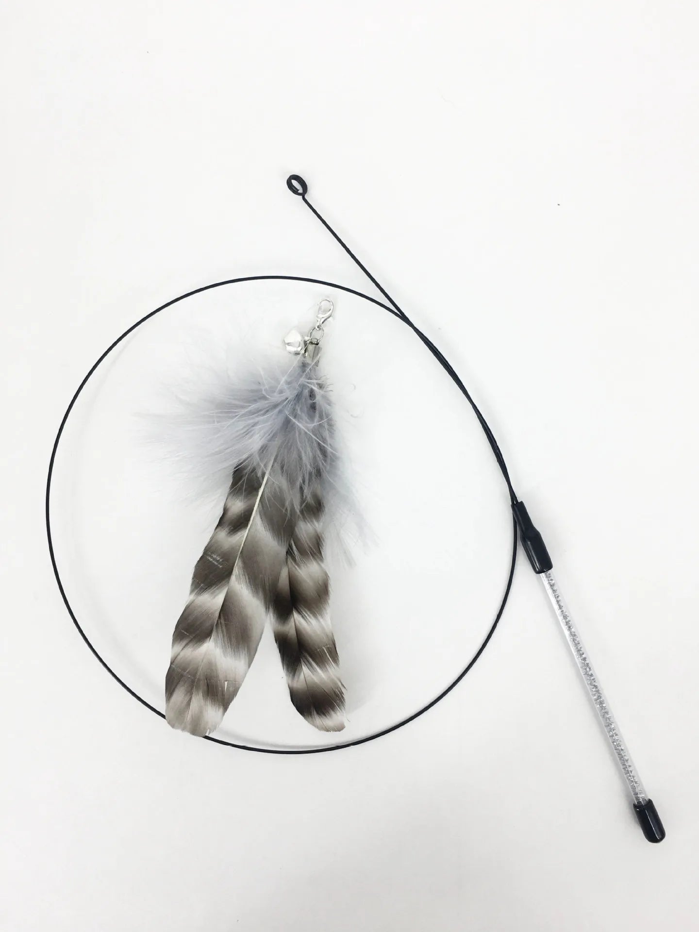 Interactive Cat Toy Handfree Cat Stick Playing Kitten Playing Teaser Wand Toy Suction Cup Bird/Feather Cat Wand Pet Supplies