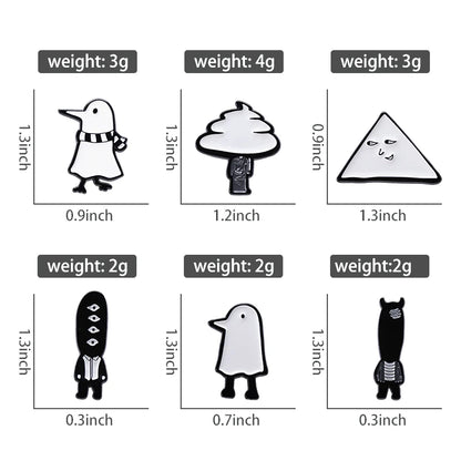 Witch Ghost Set Enamel Pin Brooch Punk Frog Skull Potted Cat Black Bird Animal Flower Medicine Bottle Badge Love Jesus Jewelry