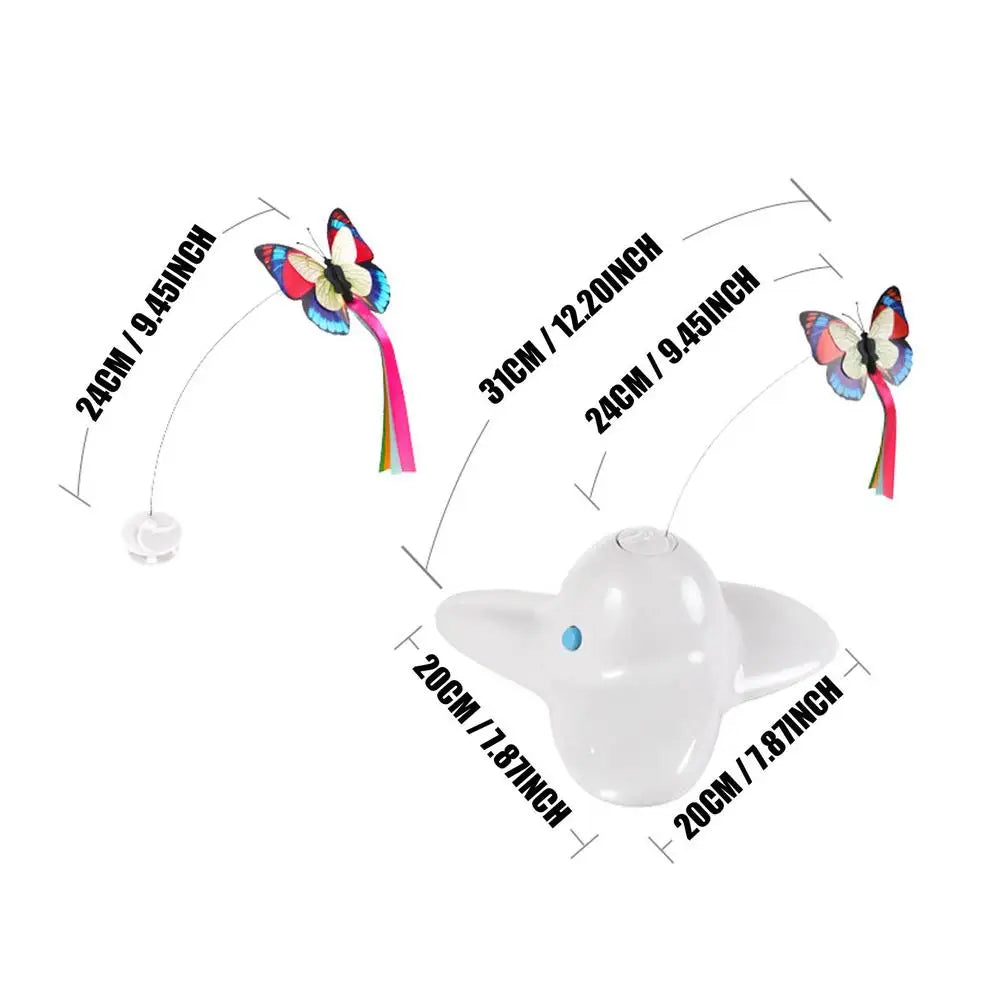 Butterfly Cat Toy Interactive Cat Toys For Boredom Moving Cat Toys With LED Light And Weighted Base Butterfly Flutter Pet