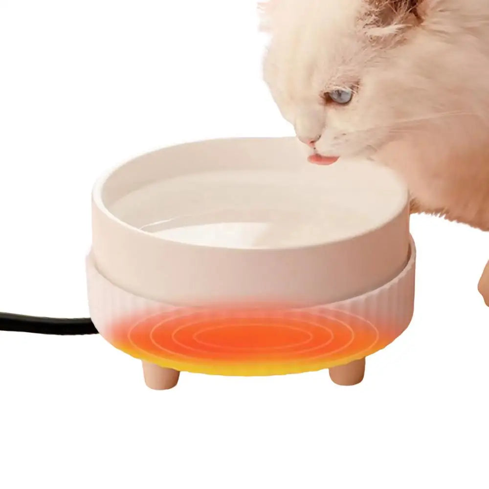 Heated Dog Water Bowl Thermostatic Cat Heating Bowl Quiet Pet Water Bowl Heater Animal Drinking Bowl Pet Water Dispenser For