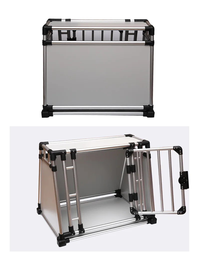 Pet cage, car aviation dog cage air freight Thickened ventilated aluminum firm dog cat large cage