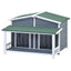 Outdoor Dog House with Balcony Four Seasons Universal Large Space Rainproof Sunproof Detachable Pet Villa Suitable