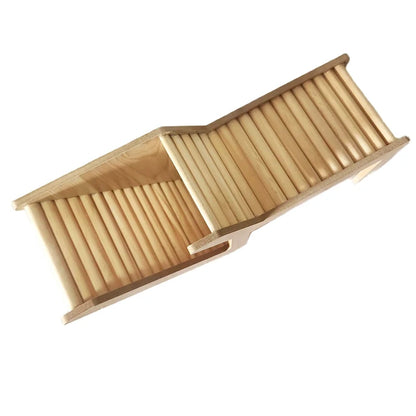 Wood Hamster Hideaway Toy Wooden Hamster House with Climbing Ladder Small Animals Castle Home for Dwarf Mice Gerbils Small Pets