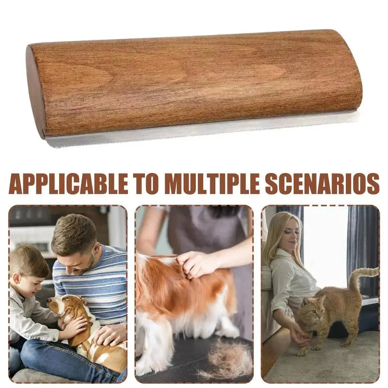 Dog Brush For Short-Haired Dogs Wooden Handle Slicker Brush For Dogs & Cats Cat & Dog Grooming Slicker Brush For Pets Grooming