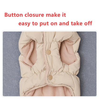 Winter Dog Down Jacket for Small Medium Dogs, Thicken Warm Puppy Puffer Jacket Turtleneck Padded Coat Cold Weather Dog Clothes