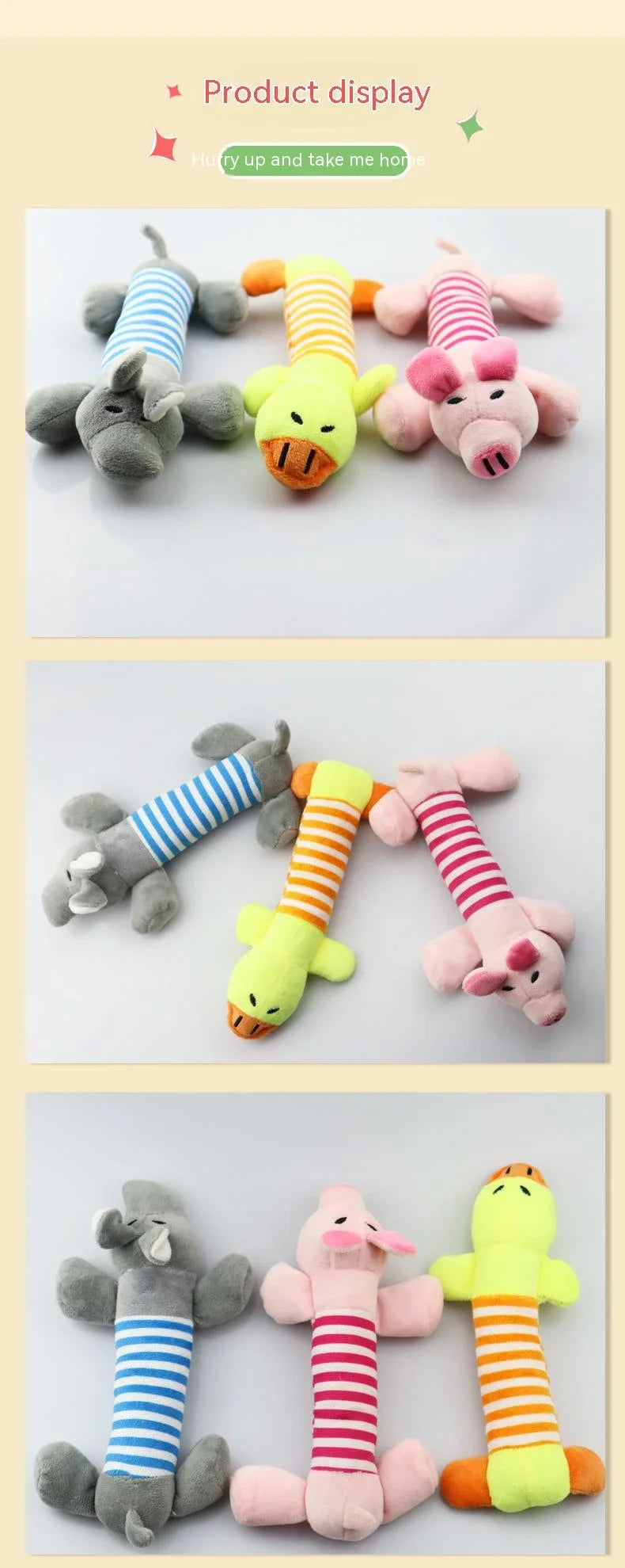 Best Pet Supplies Dog Toy Cute No Stuffing Duck with Soft Squeaker Fun for Indoor Puppies Senior Pups Plush No Mess Chew Play
