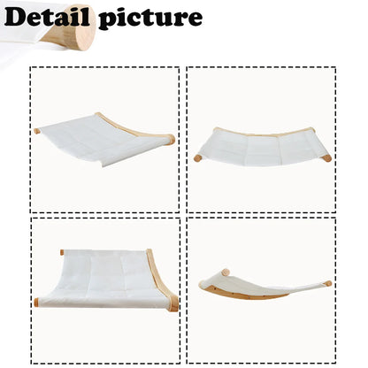 1pc Cat Hammock and Cat Scratching Post Cat Climbing Shelves with Wooden Structure Cat Ladder for Kitten and Cat