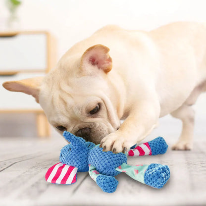 Squeaky Dog Toys for Small Medium Dogs, Elephant Rabbit Fox Plush Dog Chew Toys with Soft Fabric, Puppy Toys to Keep Them Busy