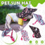 Dog Hat with Ear Holes for Outdoor Sun Protection Floral Dog Cap Female Summer Pet Visor Sunbonnet Adjustable for Girl Puppies
