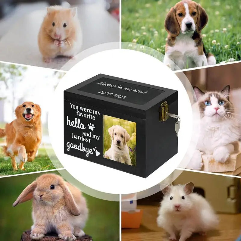 Pet Cremation Box Wooden Photo Frame Memorial Box Large Memorial Urns Pet Ashes Photo Box Dog Urns Pet Cremate Urn For Dog Or