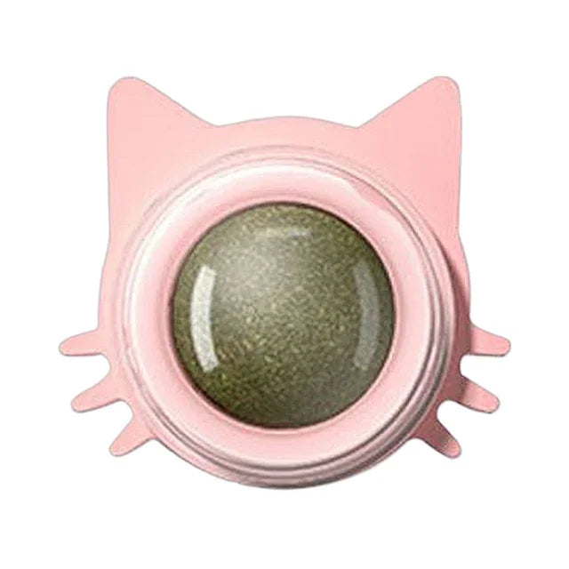 Catnip Wall Toys Rotatable Catnip Lickable Ball Cat Toys Kitten Chew Toys Teeth Cleaning Cat Bite Toy for Indoor Cats