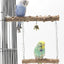 Pepper Wood Parrot Stand Pole Double Layer Toy for Bird Tiger Skin Claw Grinding Beak Grinding Stand Pole Bird Cage Accessories