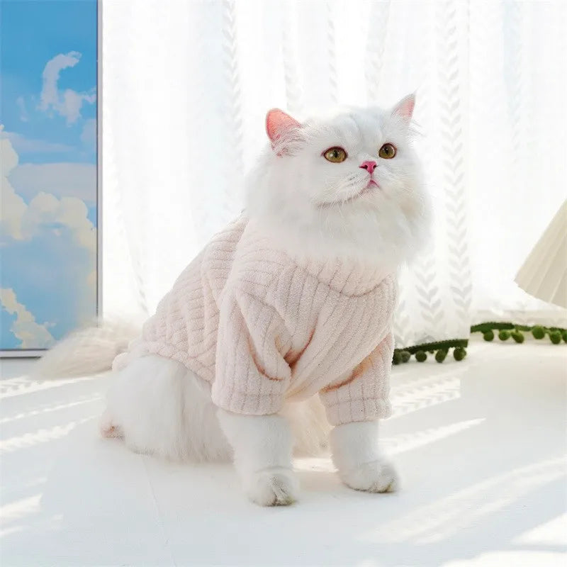 Winter Pet Clothes Dog Jumpsuit Fleece Dog Warm Coat Solid Soft Puppy Sweatshirt Chihuahua French Bulldog Costume Dog Pajamas