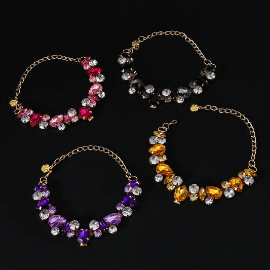 Adjustable Dog Necklace Jewelry for Small Medium Dogs Puppy, Luxury Blingbling Diamond Collar Wedding Prom Pet Accessories