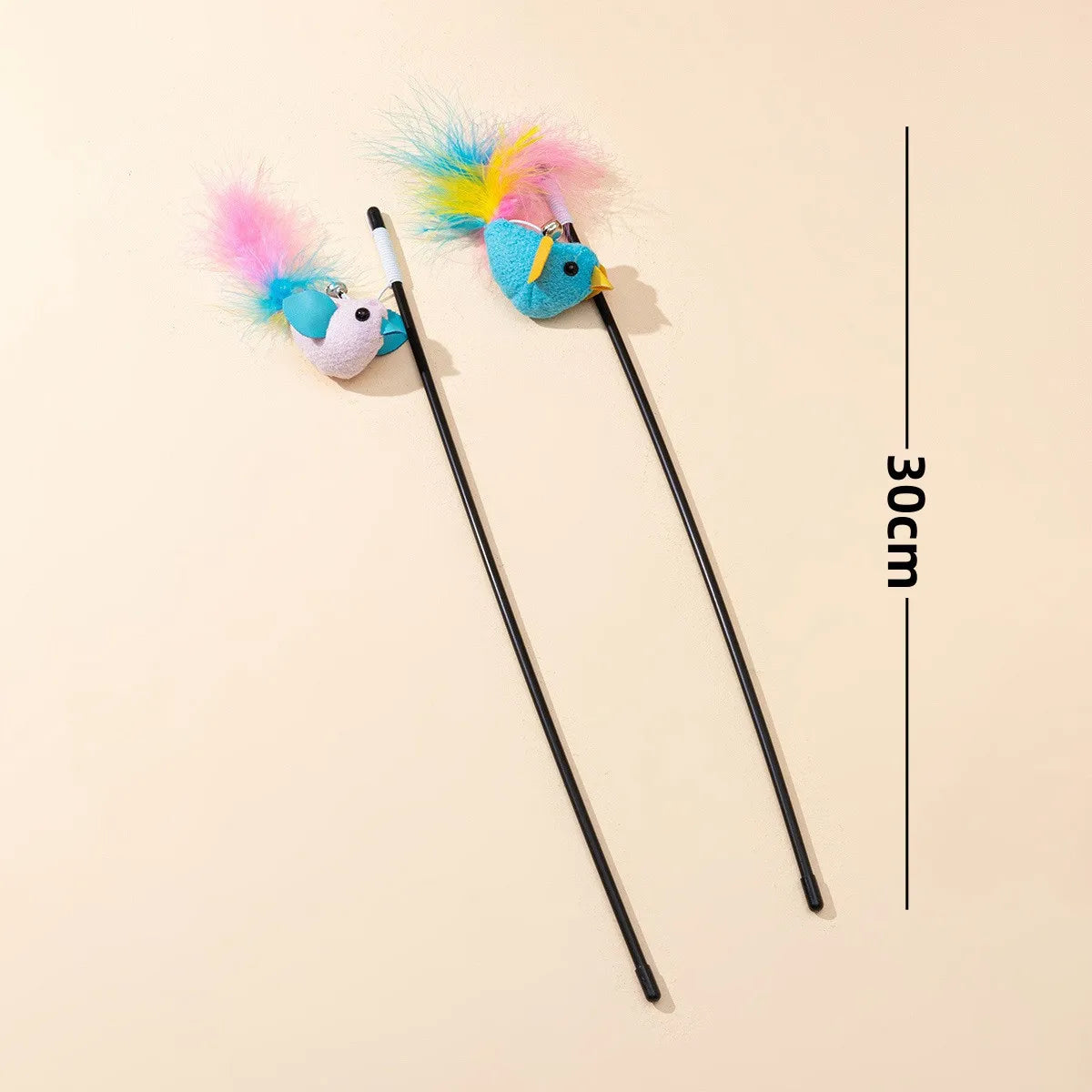 Cat Toy Cat Teaser Sticks Black Plastic Cat Teaser Stick Feather Bird Bell To Relieve Boredom Self Hi Cat Toy Cat Teaser Stick