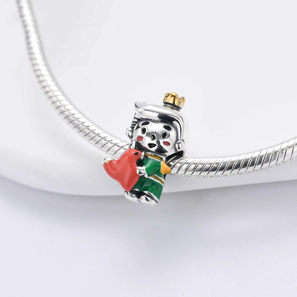 New 925 Silvering Disney Cute Bird Tiger Duck Dog Rabbit Salamander Charm Bead fit Original Bracelet Trinket DIY Women Jewelry