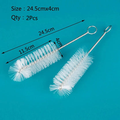 Nylon Aquarium Brush Tube Pipe Filter Cleaning Brushes Stainless Steel Water Filter Hose Flexible Aquarium Cleaner Accessories
