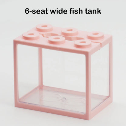 Mini Fish Bowls Thai Betta Tank Small Ornamental Fish Live Pet Stackable Aquariums Cylinder 6 Holes High Transparency Fish Tanks
