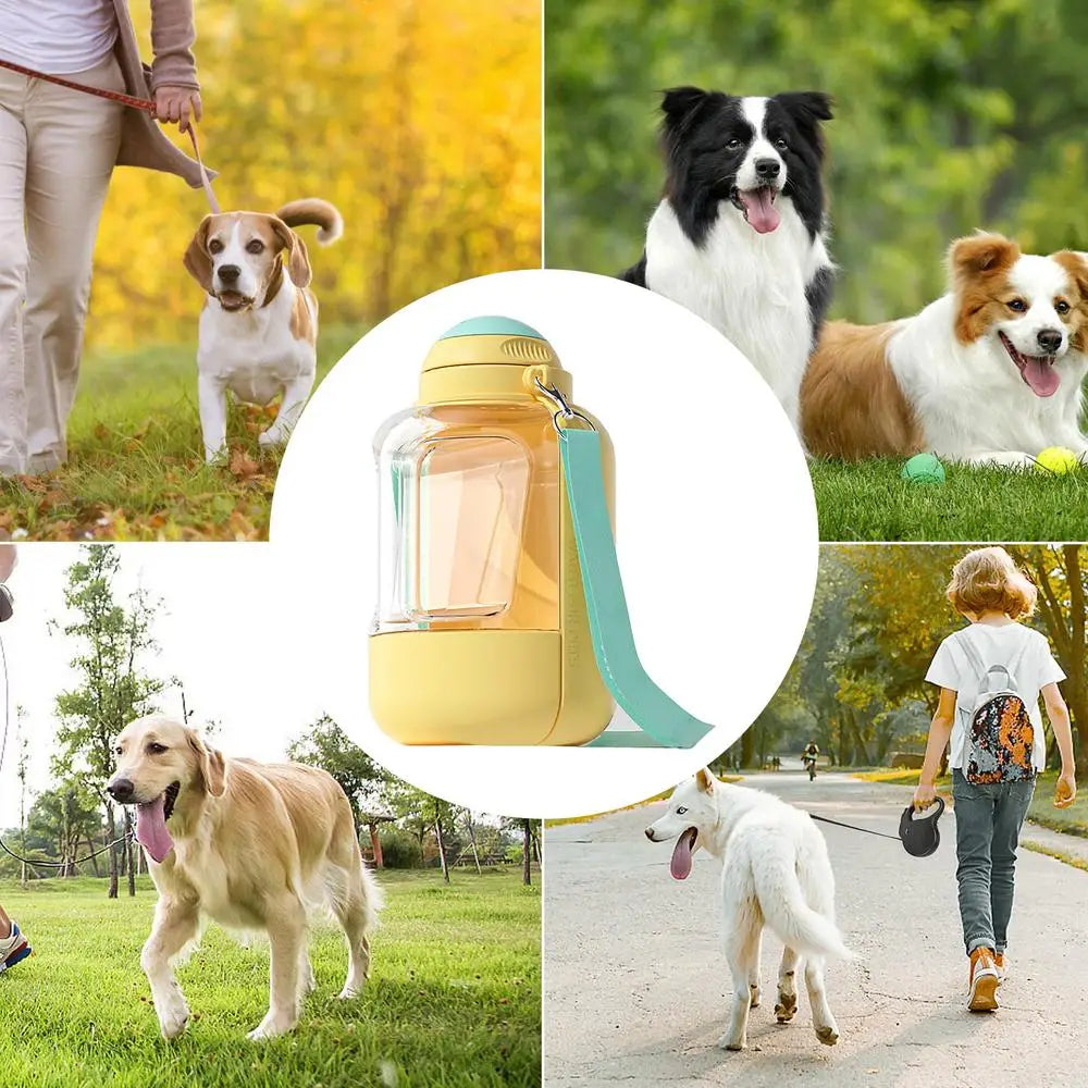 Dog Travel Water Bottle Portable Dog Drinking Bottle Large Capacity Dog Water Dispenser 2 in 1 Puppy Drinking Leak Proof Bowl