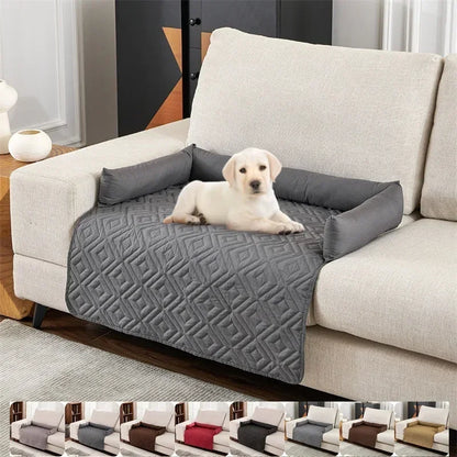 Waterproof Dog Sofa Couch Cover Pet Bed Blanket Mat Pet Pad with Neck Pillow Washable Cat Calming Nest for Travel & Indoor Home