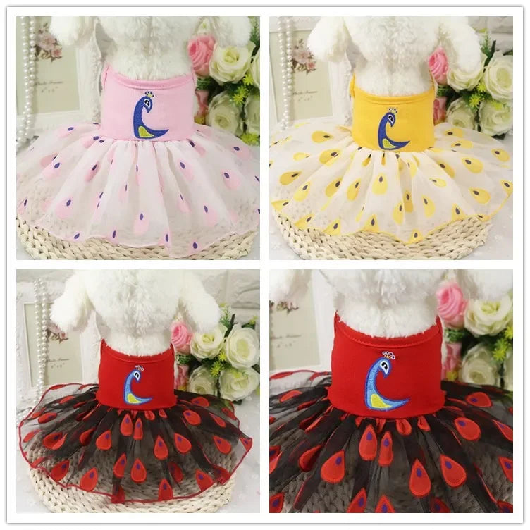 10PCS Pets Accessaries Dogs Cats Princess Flower Lace Dress For Pet Wedding Party Spring Summer small Teddy girl ropa para perro