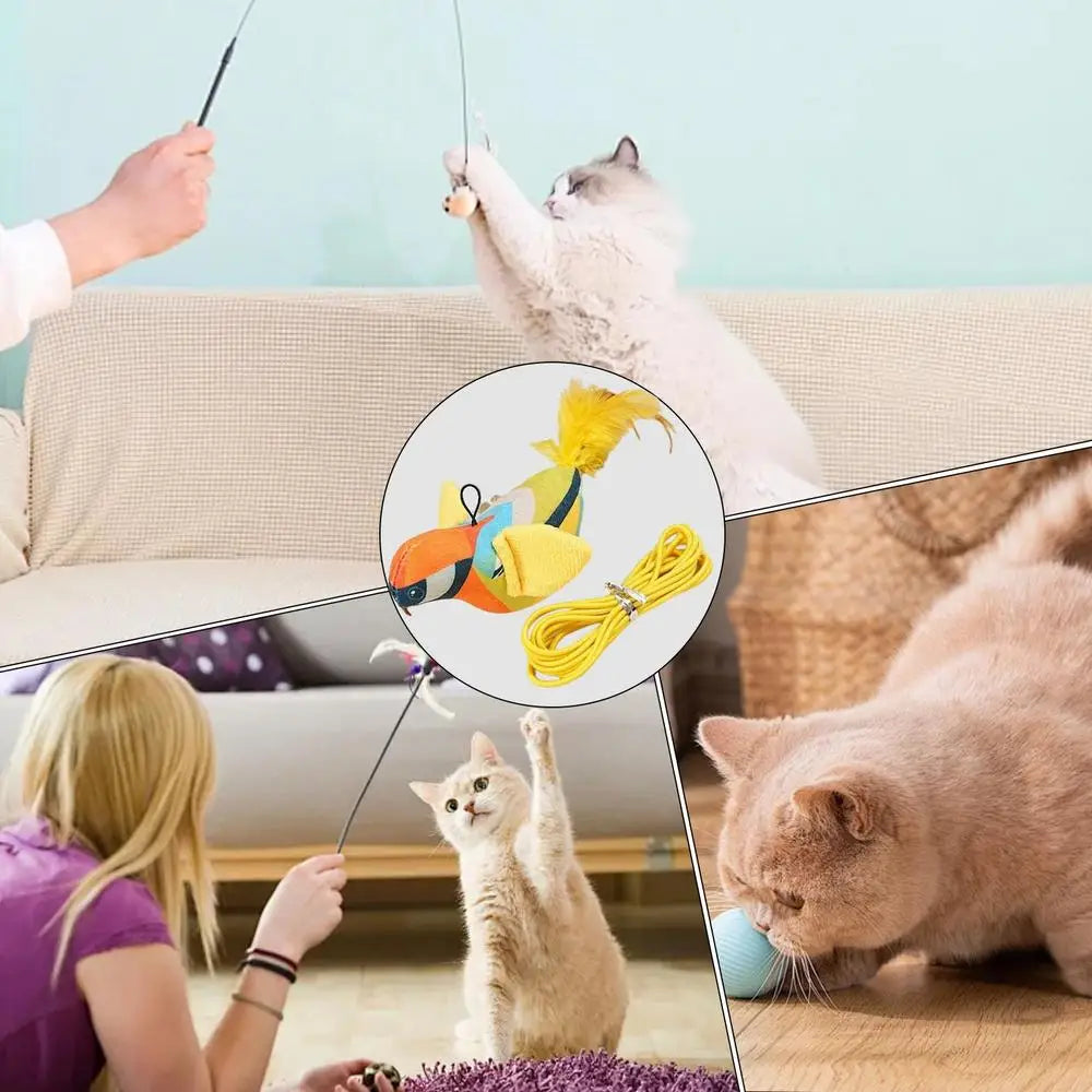 Cat Sound Bird Toy Interactive kitten Toy Bird With Sounds Real Birds Interactive Cat Toys For Indoors Realistic Toys For Cats