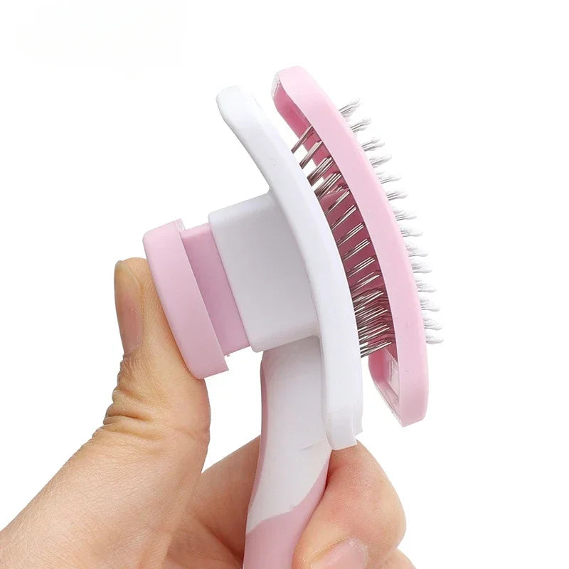 Pet Combs Self-cleaning Key Fading Comb Knots Removing Hair Massage Comb Cat and Dog Universal Easy To Clean