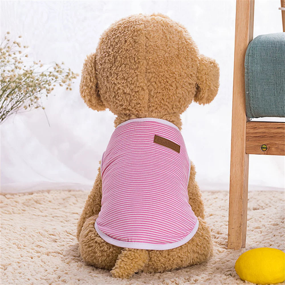 Classic Stripe Pet Cat Clothes for Cats Summer Dog Cat Vest Shirt katten kleding Kedi Suit Goods For Pets Cats Costume Clothing