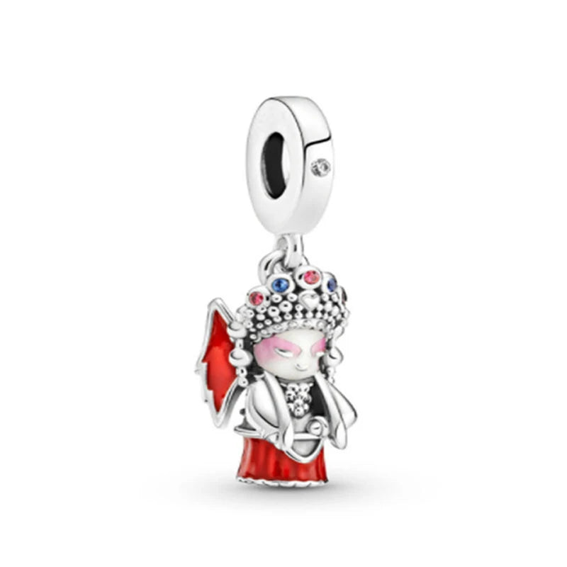 New 925 Silvering Disney Cute Bird Tiger Duck Dog Rabbit Salamander Charm Bead fit Original Bracelet Trinket DIY Women Jewelry