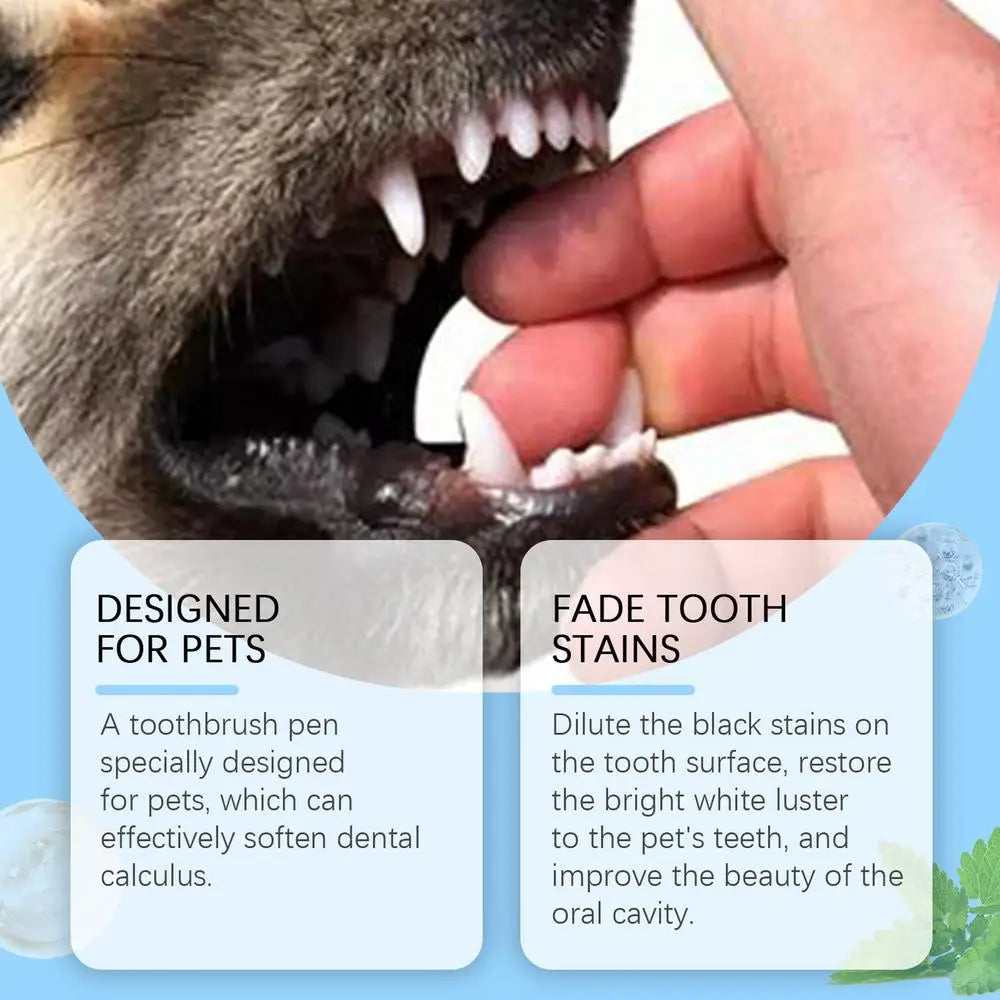 Pet Toothbrush Pen Safe Teeth Cleaning Pen Dog Toothbrushes Refreshing Pet Toothbrush Pen With Tip Design For Pet Dog Puppy Cat