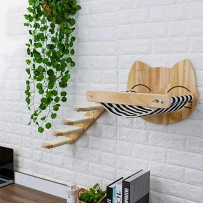 Cat Wall Mounted Furniture Climbing Shelves Scratching Post  Hammock With Ladders and Bridge of High Quality For Cat Playing