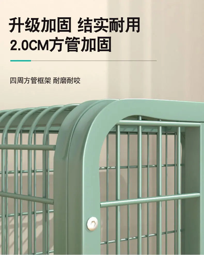 New Extra Thick Square Tube  Small Dog Cage with Toilet Indoor Family Dog House Kennel Pet Iron Cage
