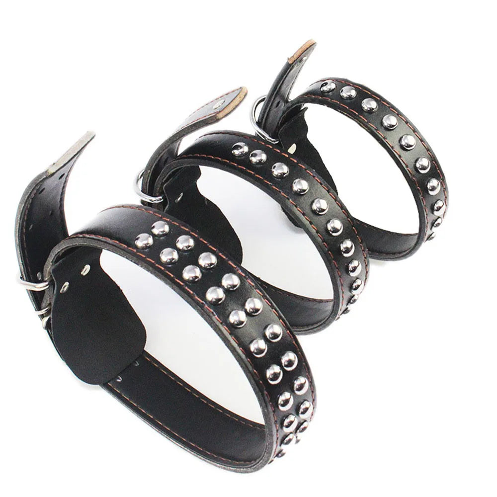 Unisex Studded Dog Collar Adjustable PU Leather Collars for Medium and Large Dogs Pet Necklace for Doberman Big Dogs Products