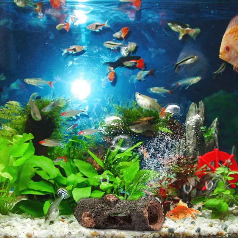 Aquarium Decor Hollow Trees Ornament For Aquarium Landscape Aquarium Tree Stump Rock Hollow Cave Stone For Cichlid Betta Fish
