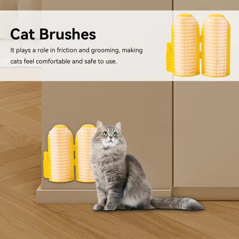 Cat Rubbing Corner Cat Scratcher Cat Corner Brush Grooming Kitten Pet Brush Corner Grooming Massage Brush Catnip Groomer