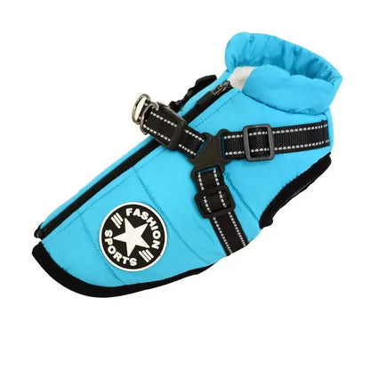 Winter Dog Clothes For Small Dogs Warm Fleece Large Dog Jacket Waterproof Pet Coat With Harness Chihuahua Clothing Puppy Costume