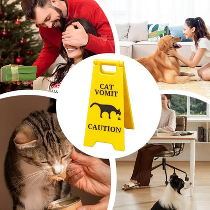 Cat Dog Vomit Caution Sign Funny Creative Dog Cat Vomit Caution Sign 3D Printed Yard Sign Cat Dog Vomit Warning Sign Board