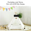 Pet Teepee Tent for Cats and Dogs Portable Removable Washable Dog House Indoor Puppies House with Cushion and Blackboard Cat Bed