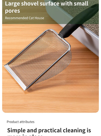 Fine Hole Cat Litter Scoop Pet Products Stainless Steel Scoop For Small Cat Litter Pet Feces Cleaning Filter Scoop