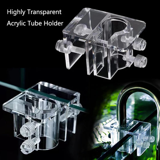 Transparent Acrylic Aquarium Bracket Holder for Scissor Tweezers Shovel Kit Water Tubes Fixed Clip Aquarium Maintenance Tools