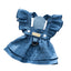 Luxury Jacquard Dog Dress for Small Dogs Cats Girl, Ruffles Sleeve Puppy Princess Strap Skirts Spring Summer Clothes Pet Apparel