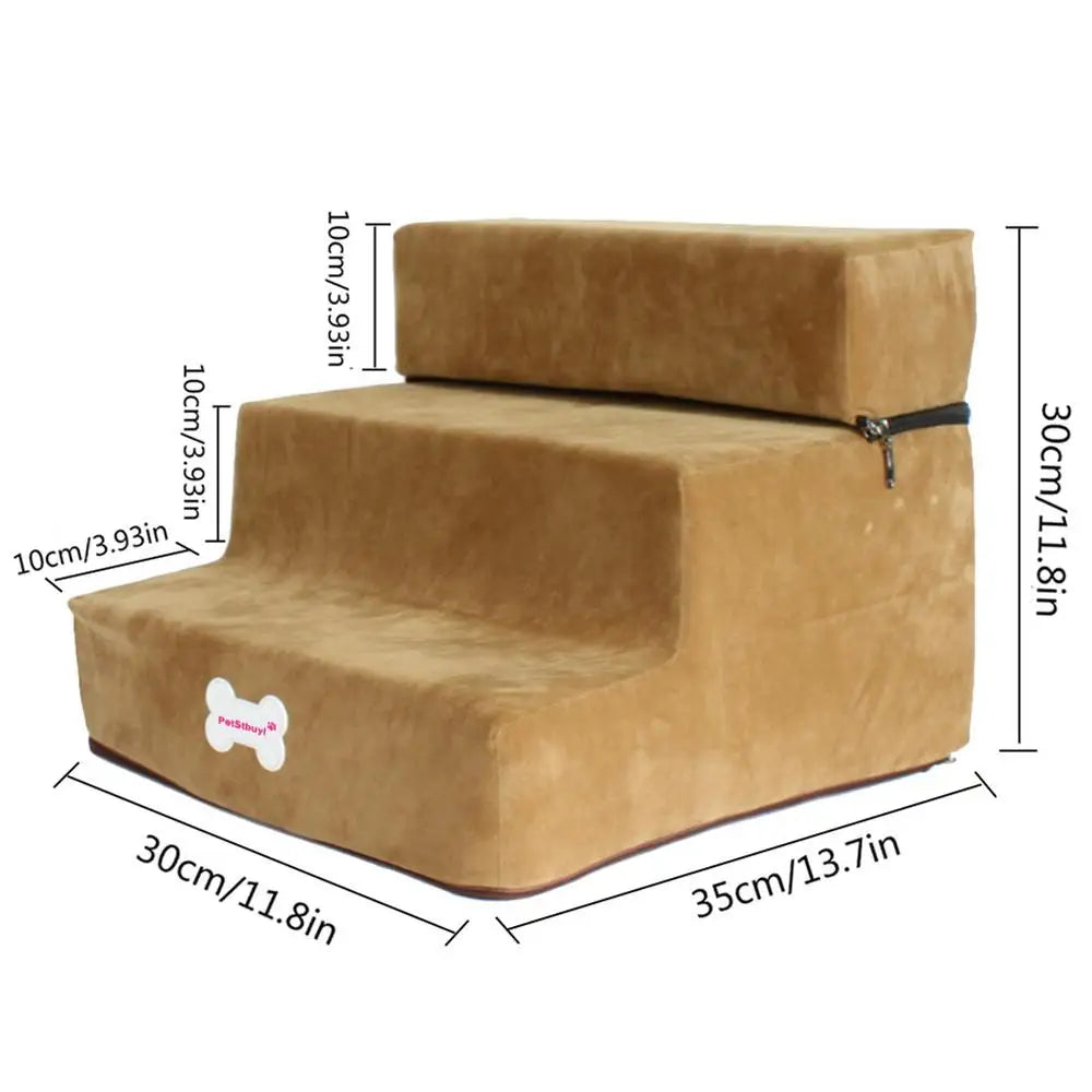 Pet Stairs 3 Steps Stairs for Small Dog Cat Pet Anti-slip Removable Dogs Bed Stairs Extra Wide Non-Slip Steps Pet Supplies