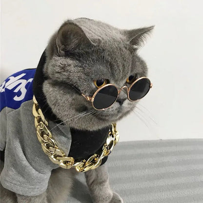 Anti-slip Cat Sunglasses Pet Accessories Small Dog Sun Glasses Classic Retro Circular Glasses for Kitten Photos Props Cosplay