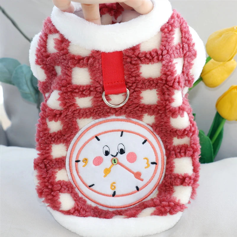Plaid Dog Coat Winter Dog Clothes for Small Dogs Fleece Puppy Jacket Chihuahua Bulldog Pug Bichon Clothing Pet Costume Cat Vest