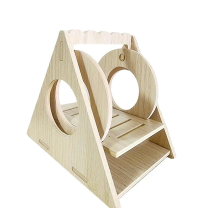 Smooth Hamster Hideaway Wooden Hamster House with Climbing Ladder Small Pet Castle Arch Bridge for Dwarf Mice Gerbils Small Pets